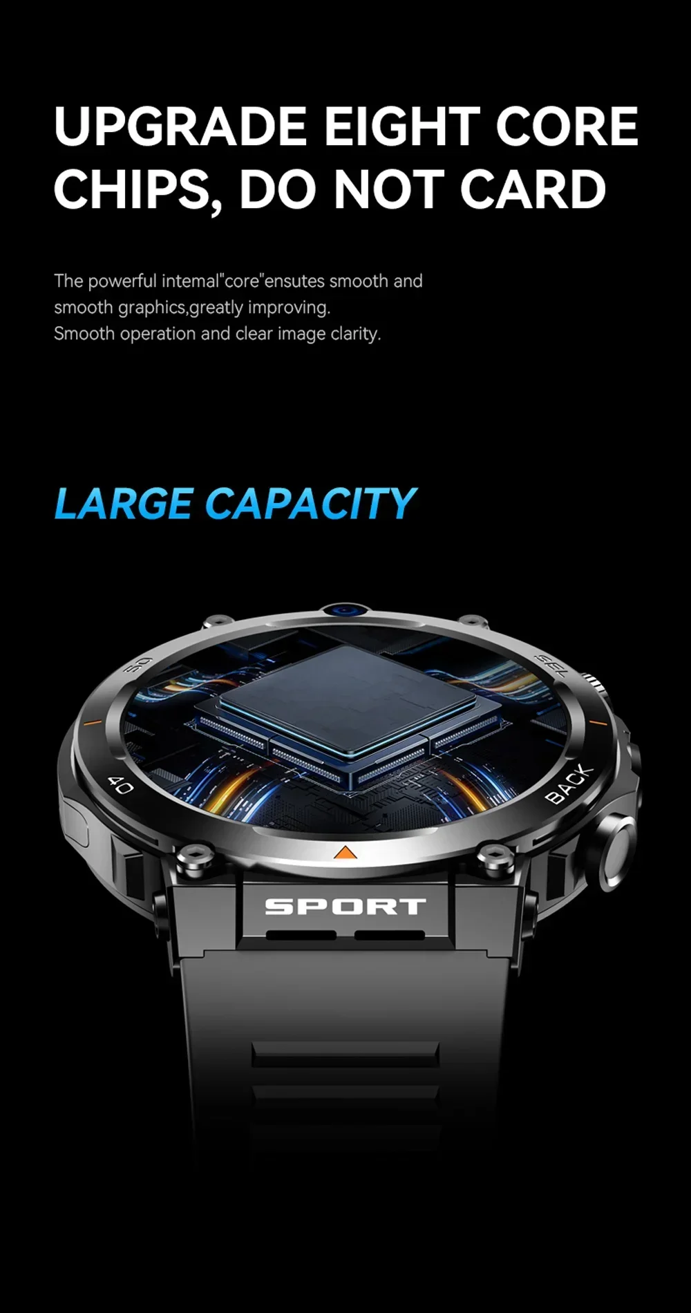 4G LTE Smartwatch For Men GPS HD Dual Camera SIM Talk NFC Heart Rate Health Monitoring Face Unlock Smart Watch For Android IOS
