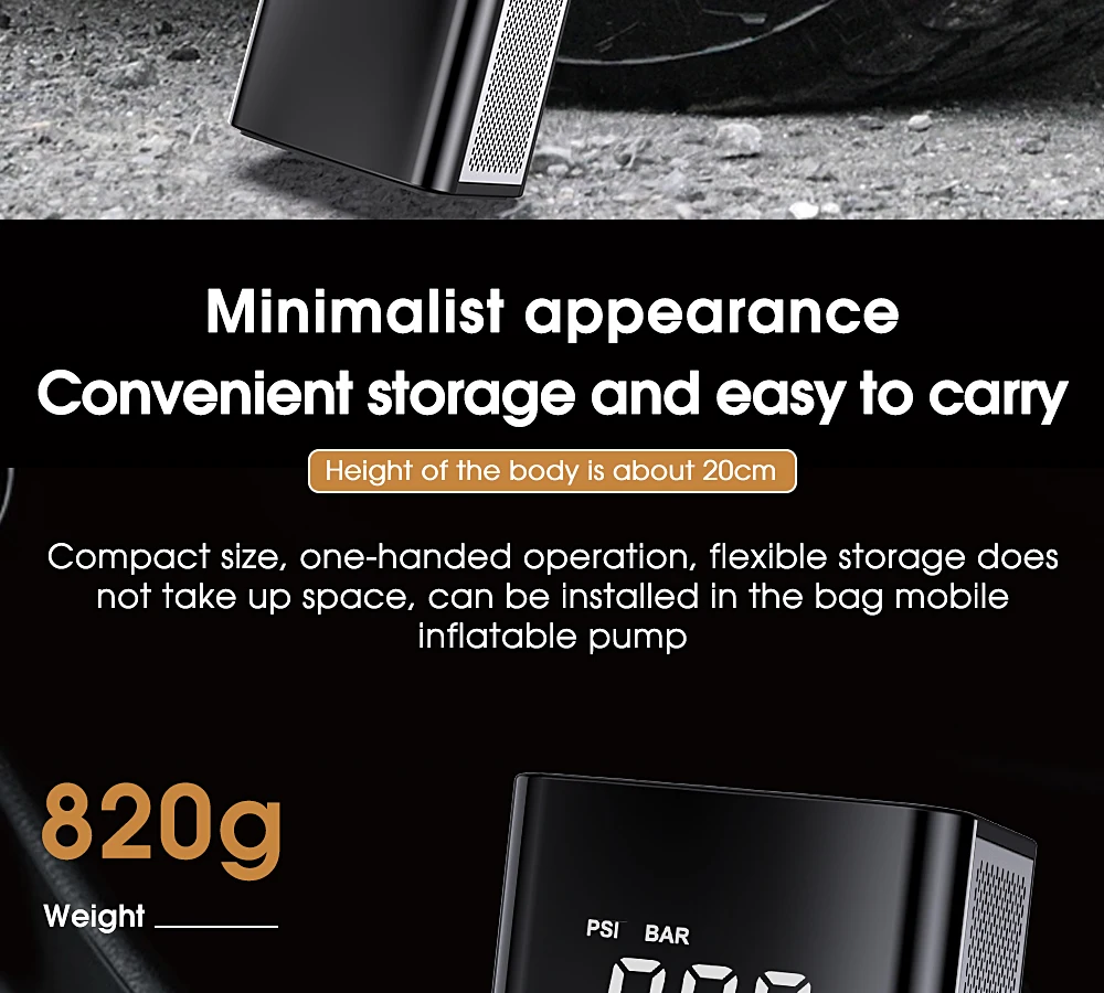 CARSUN Wireless Tyre Air Pump Portable Car Air Compressor For Motorcycles Pickup Truck Digital Super Power Inflatable Pump